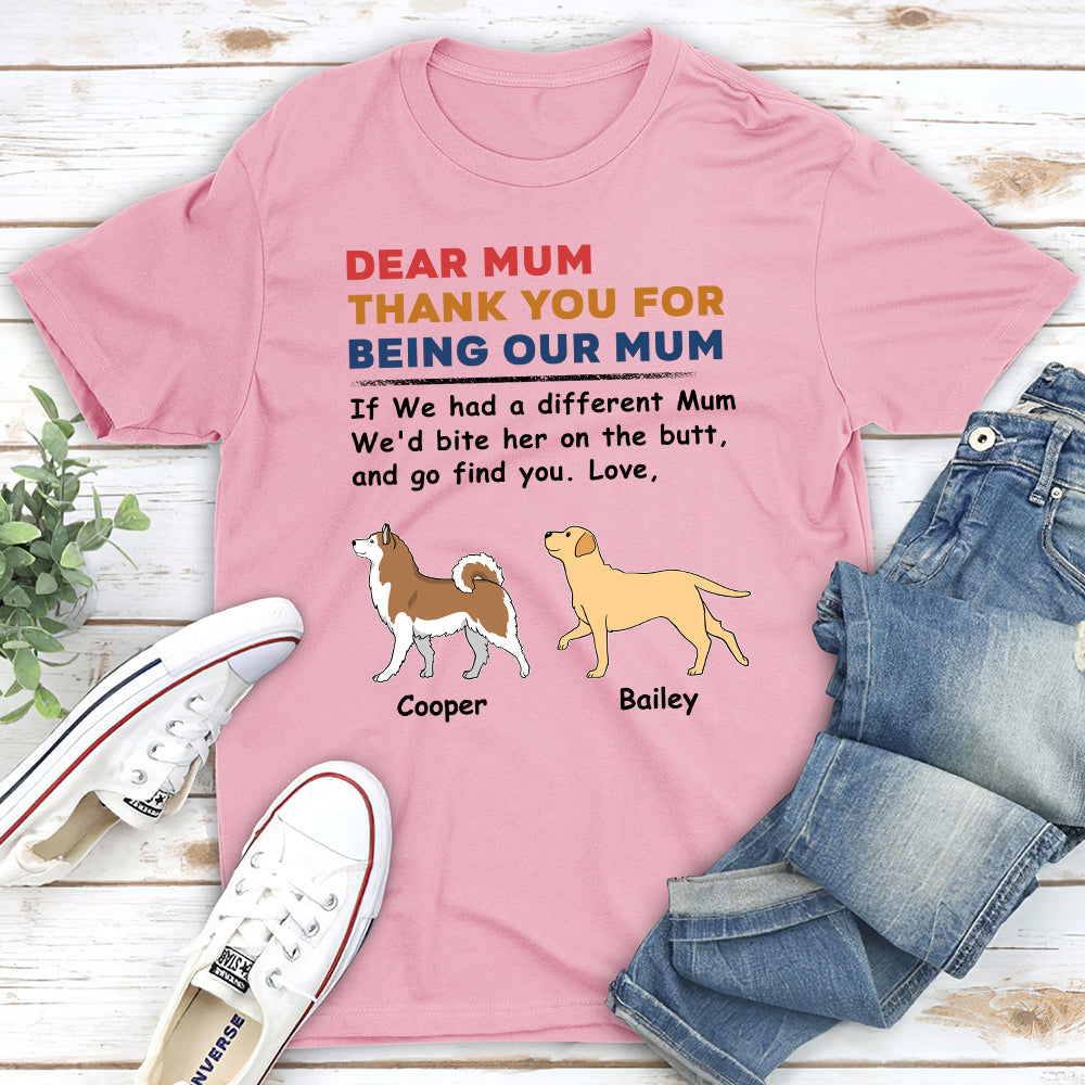 Unique Personalized Custom Unisex 'Dogs Bite Butt' T-shirt for Pet Lovers