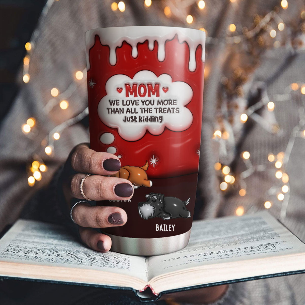 Just Kidding Dad Mom - Personalized Custom 3D Inflated Effect 20oz Stainless Steel Tumbler for All Occasions