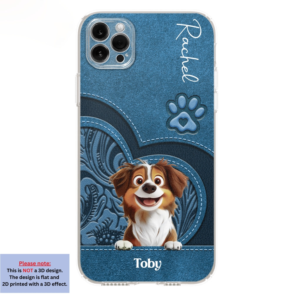 Adorable Dog Cartoon Personalized Custom Leather Phone Case