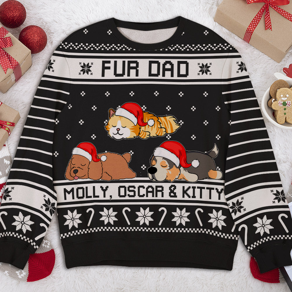 Festive Christmas Personalized Custom All-Over-Print Dog and Cat Sweatshirt for Unisex