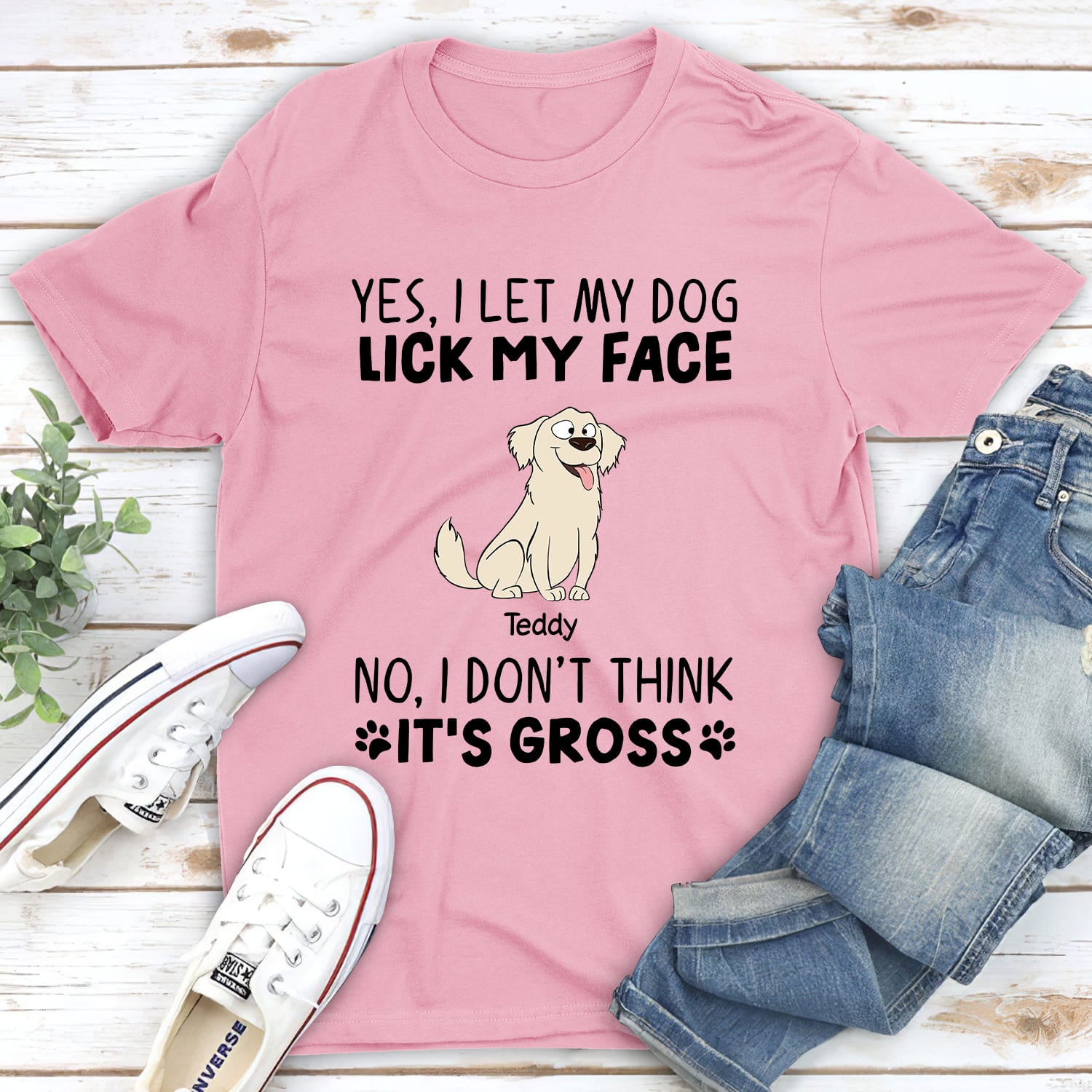 Let Dog Lick - Personalized Custom Unisex 5.3 oz T-shirt for Pet Lovers