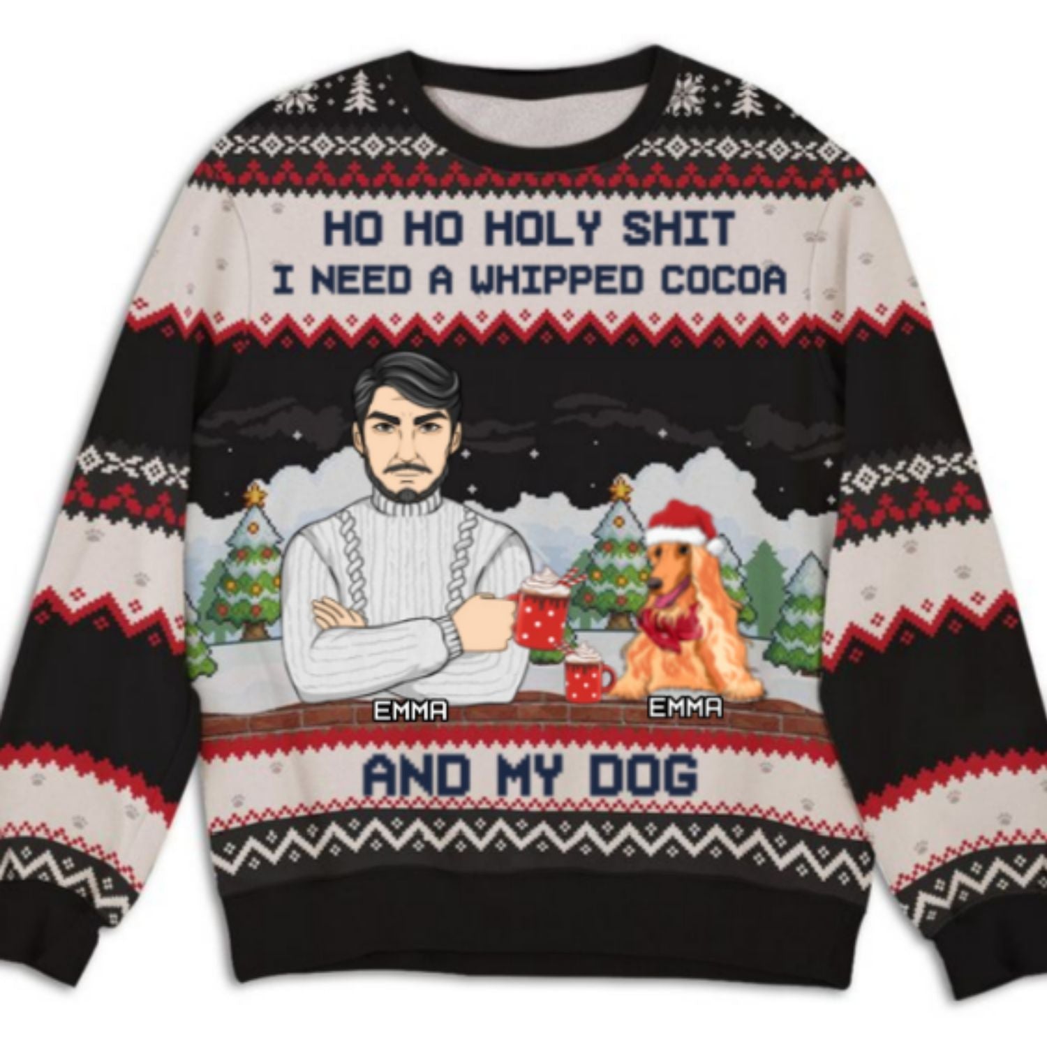Personalized Custom All-Over-Print 'I Need Beers And My Dogs' Sweatshirt - Ideal Gift for Dog Lovers