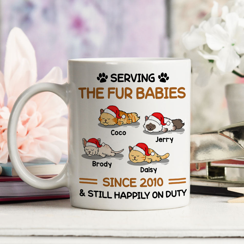 Happily On Duty - Personalized Custom Ceramic Coffee Mug for Pet Lovers