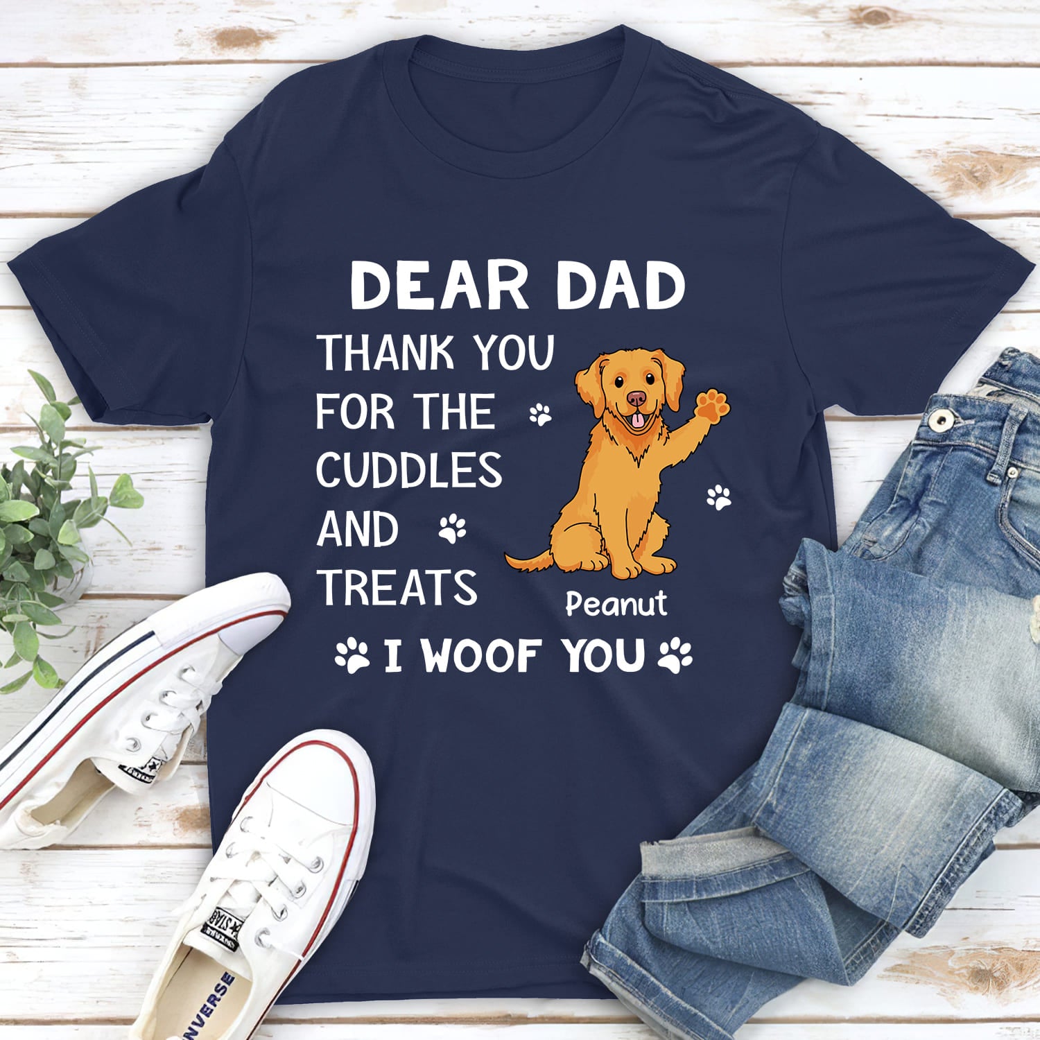 Cuddles And Treats - Personalized Custom Unisex 5.3 oz T-shirt for Pet Lovers