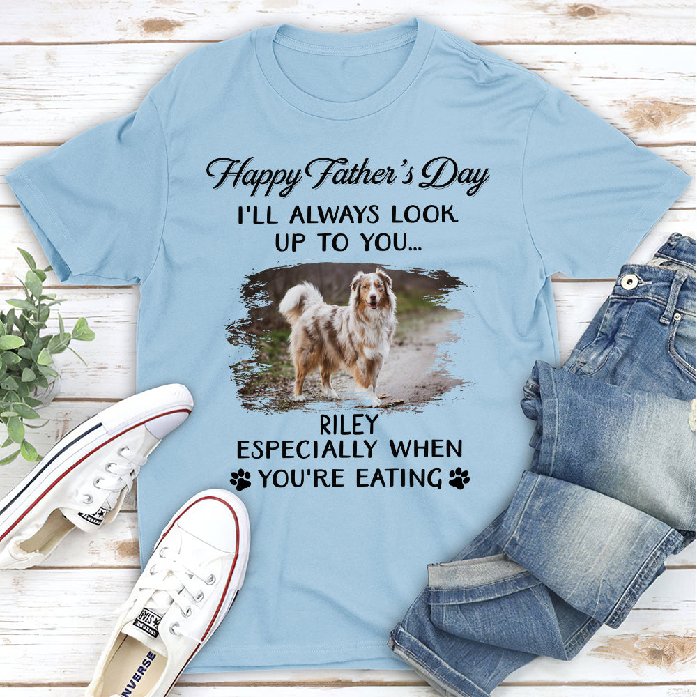 Unique Personalized Custom Unisex 'I'll Always Look Up To You' Photo T-shirt