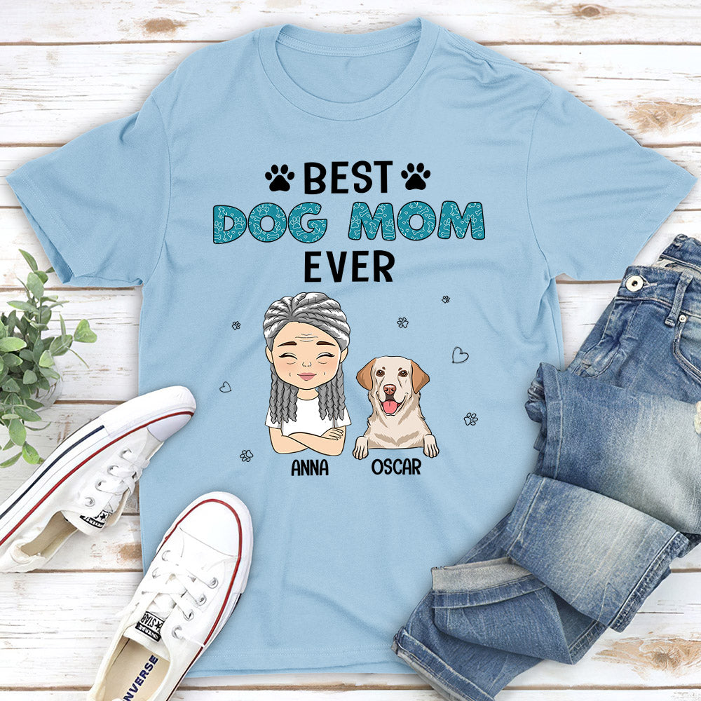 Best Dog Mom Chibi - Personalized Custom Unisex 5.3 oz T-shirt for Pet Lovers