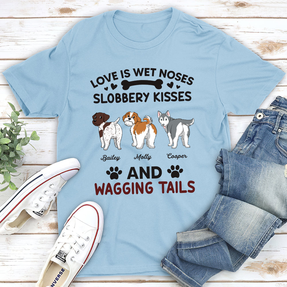 Slobbery Kisses - Personalized Custom Unisex 5.3 oz T-shirt for Pet Lovers