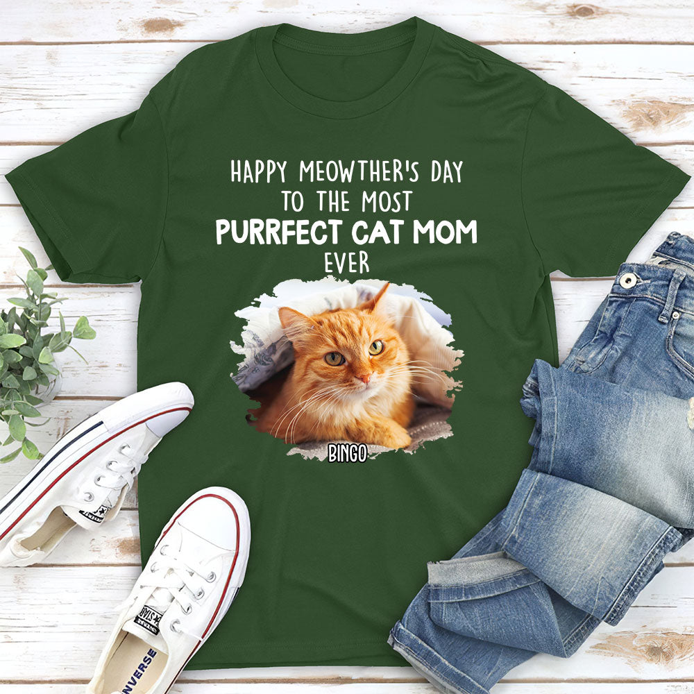 Purrfect Cat Mom 2 - Personalized Custom Unisex Heavy Cotton T-shirt for Pet Lovers