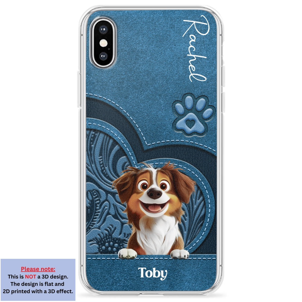 Adorable Dog Cartoon Personalized Custom Leather Phone Case