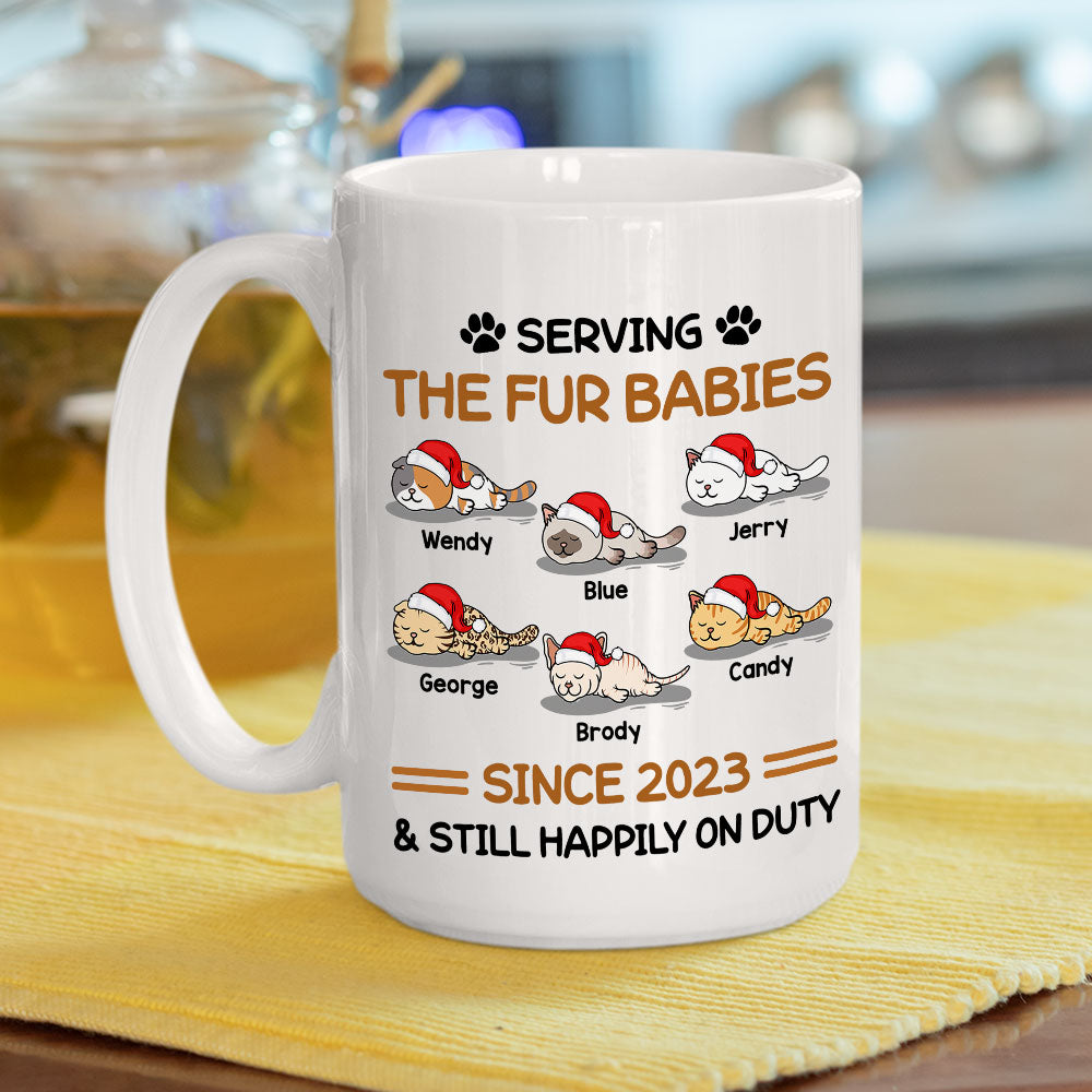 Happily On Duty - Personalized Custom Ceramic Coffee Mug for Pet Lovers