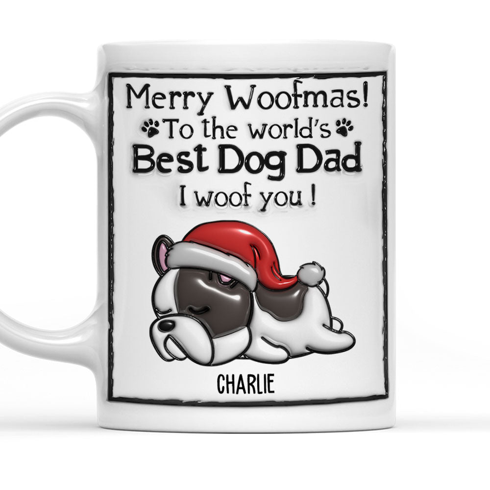 Best Christmas Gift - Personalized Custom 3D Inflated Effect Dog Dad Mom Mug
