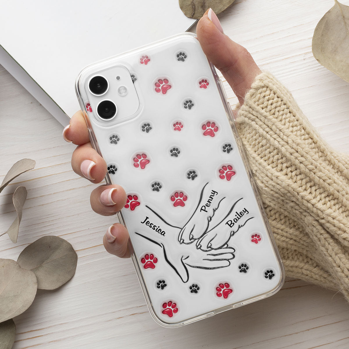 Personalized Custom 3D Inflated Effect Paw And Hand Design Phone Case for Smartphones