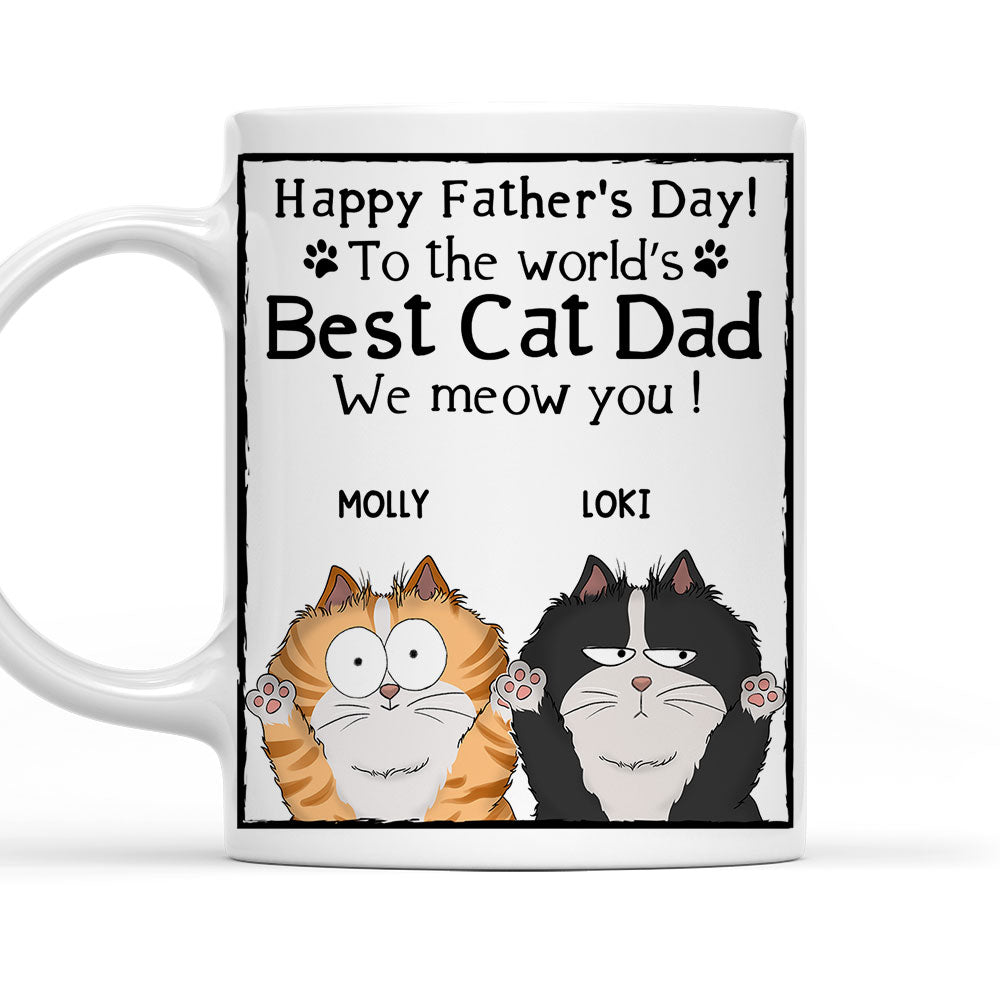 Meow My Cat Dad - Customizable Personalized Coffee Mug for Pet Lovers
