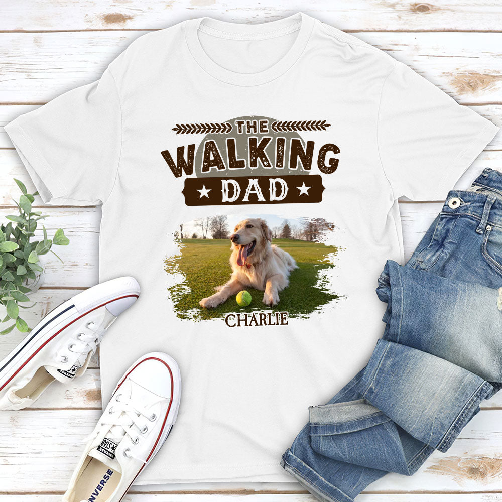 The Vintage Walking Dad - Personalized Custom Unisex 5.3 oz T-shirt for Pet Lovers