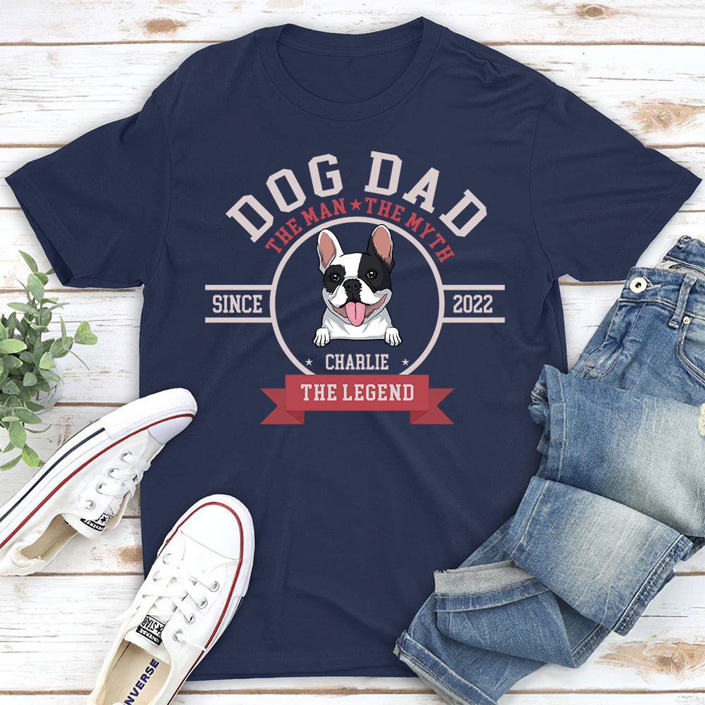 Man Myth Legend Circle - Personalized Custom Unisex 5.3 oz T-shirt for Pet Lovers