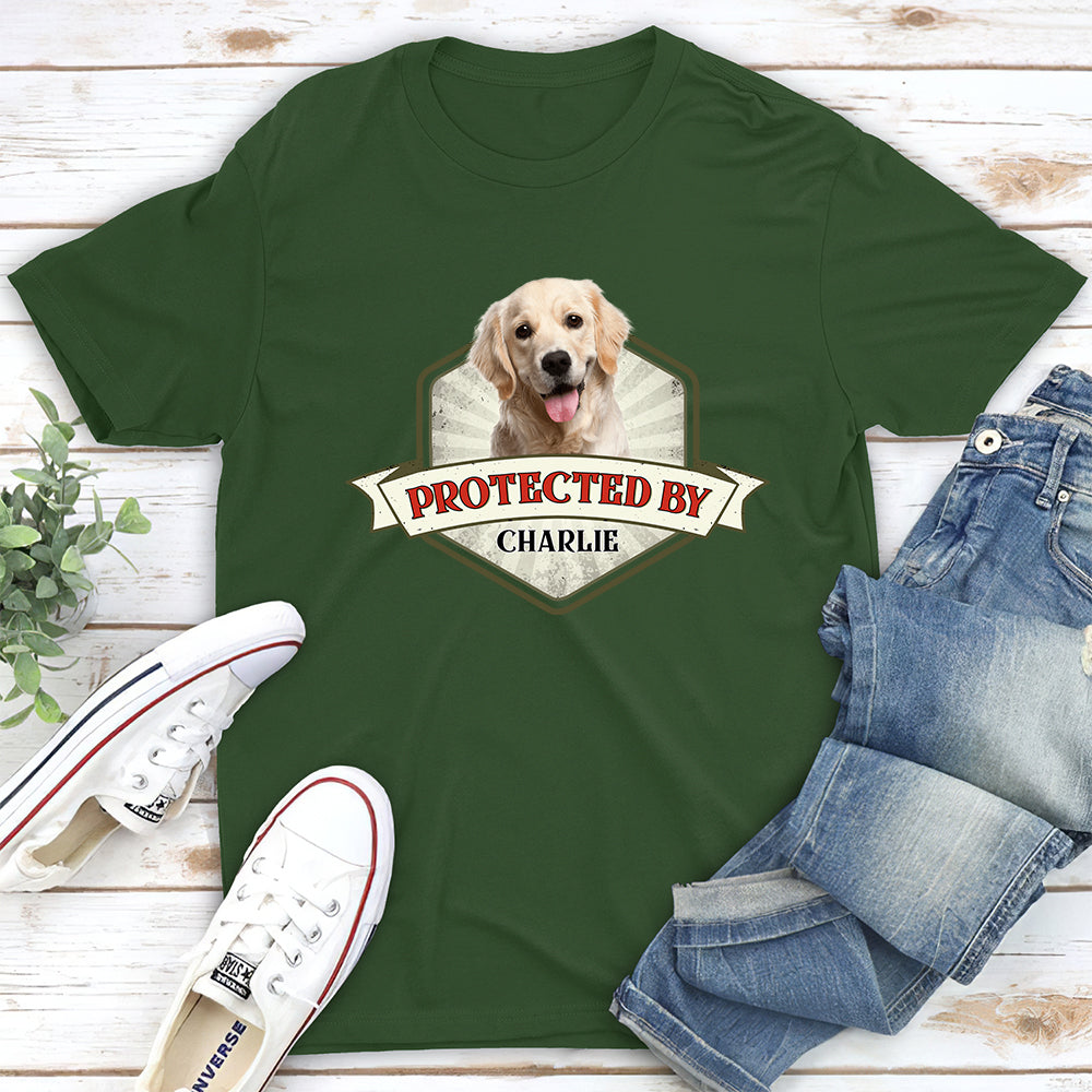 Protected By Dogs Ver 2 Personalized Custom Unisex Photo T-Shirt - Ideal Gift for Pet Lovers