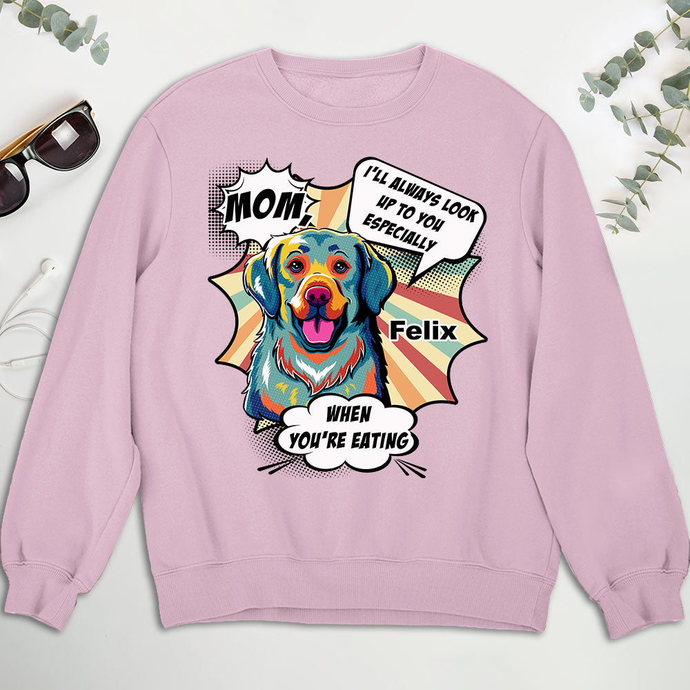 Pop Art Dogs Looking Up Personalized Custom Unisex 8.0 oz Sweatshirt - Ideal Gift for Pet Lovers
