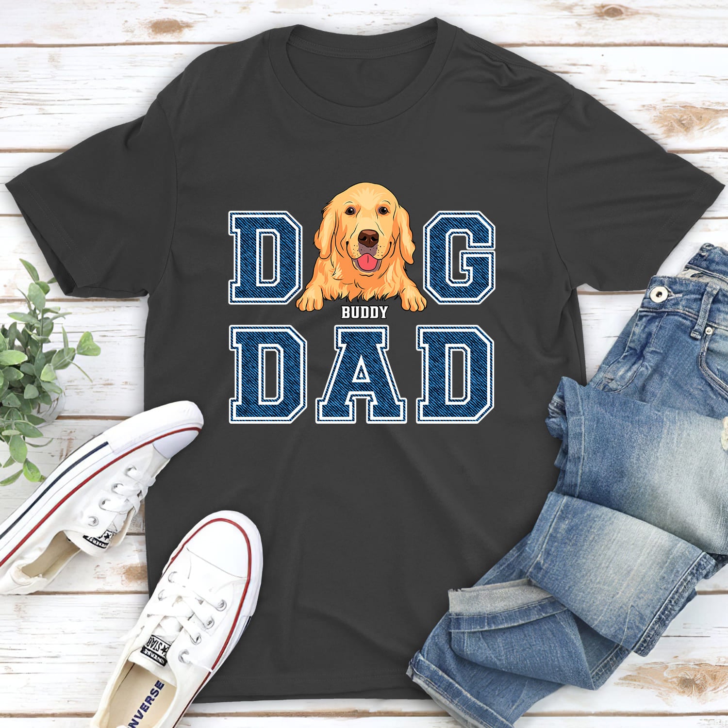 Customizable Unisex Personalized Dog Mom/Dog Dad Basic T-shirt