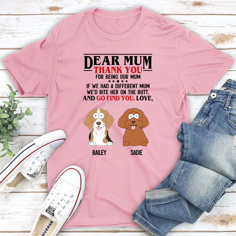 Thank You For Being My Mom - Personalized Custom Unisex 5.3 oz T-shirt for Pet Lovers