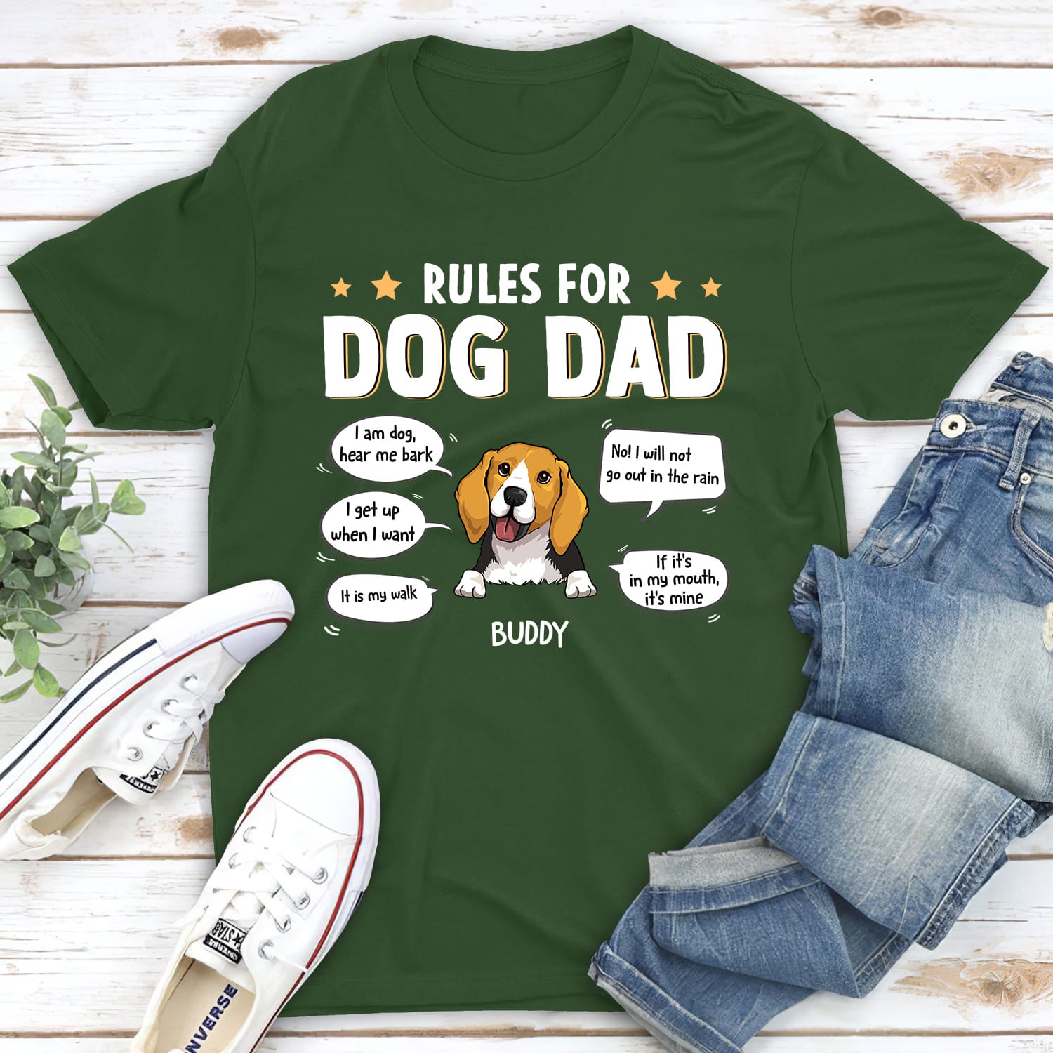 Unique Personalized Custom Unisex Rules For Dog Parent T-shirt