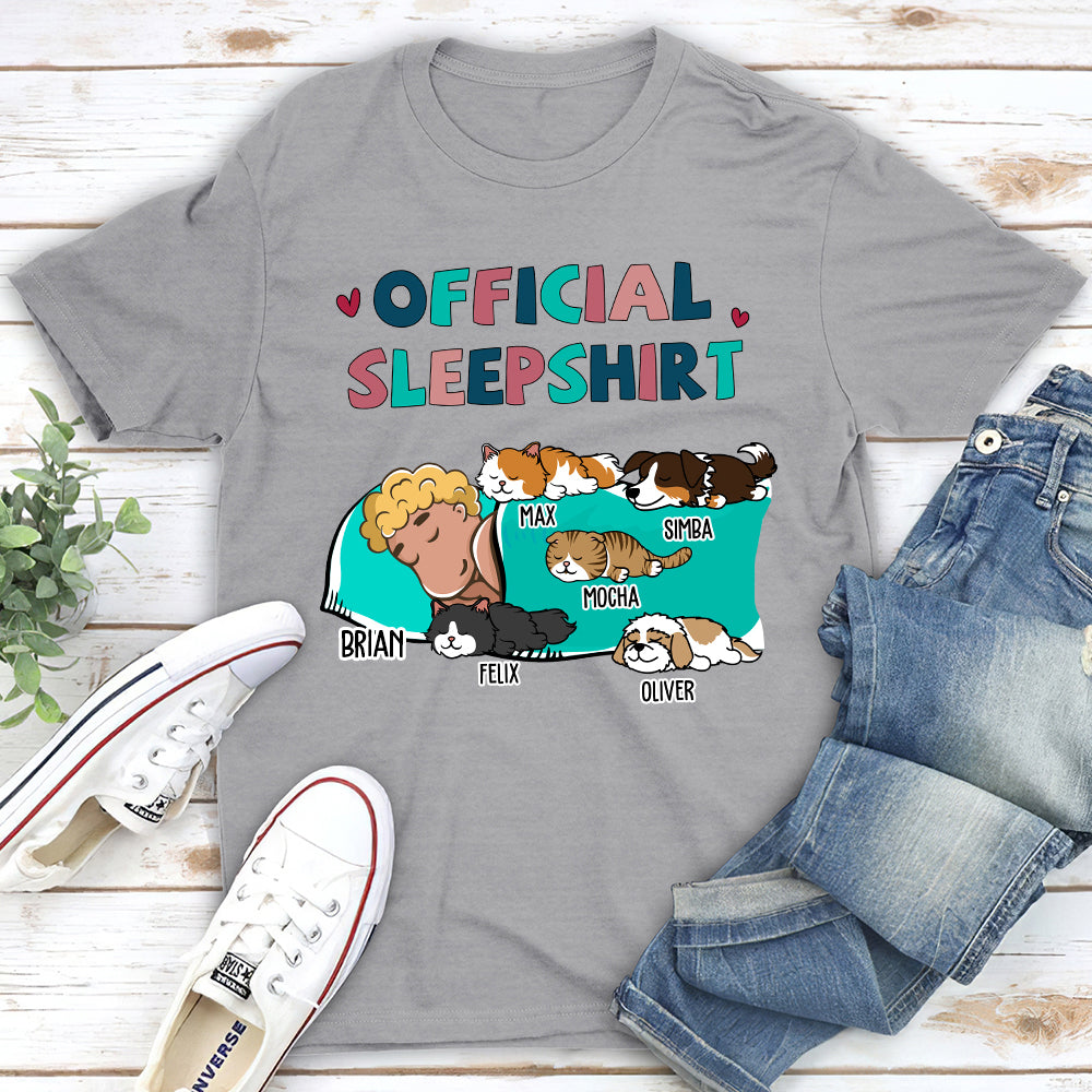 Personalized Custom Unisex Sleeping Pet Sleepshirt - 5.3 oz Cotton T-shirt