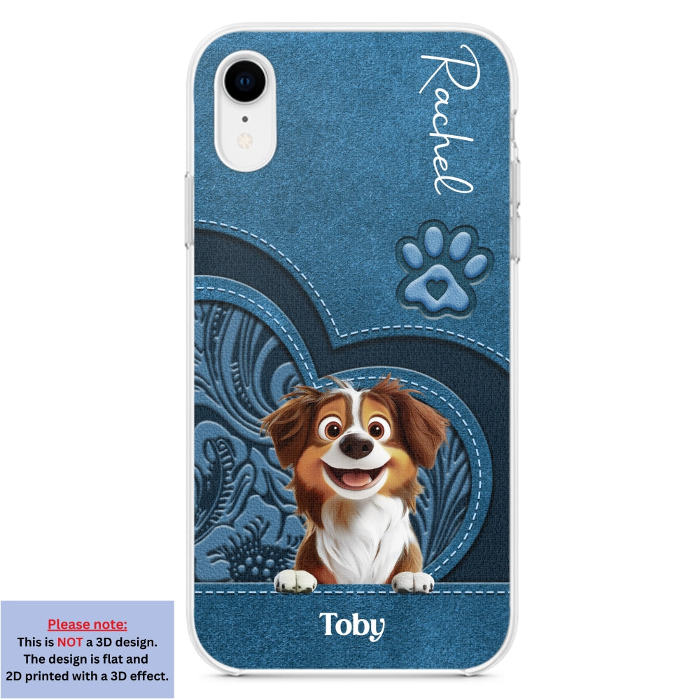 Adorable Dog Cartoon Personalized Custom Leather Phone Case