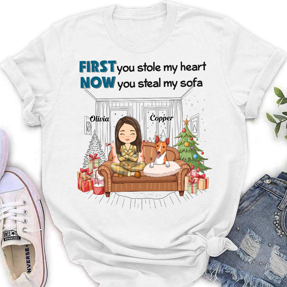 Stealing My Sofa - Stylish Personalized Custom Women's T-shirt for Pet Lovers