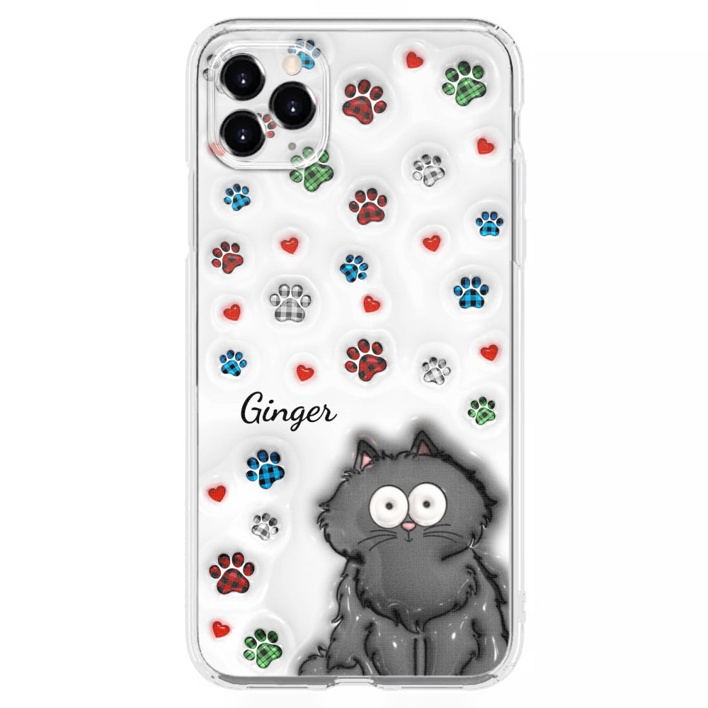 Charming Personalized Custom 3D Inflated Effect Phone Case for Lovely Cat Lovers