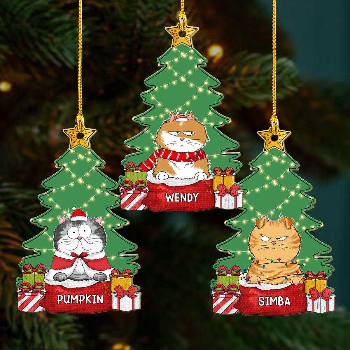 Cozy Meowy Catmas - Exquisite Personalized 1-layered Custom Wood Christmas Ornament