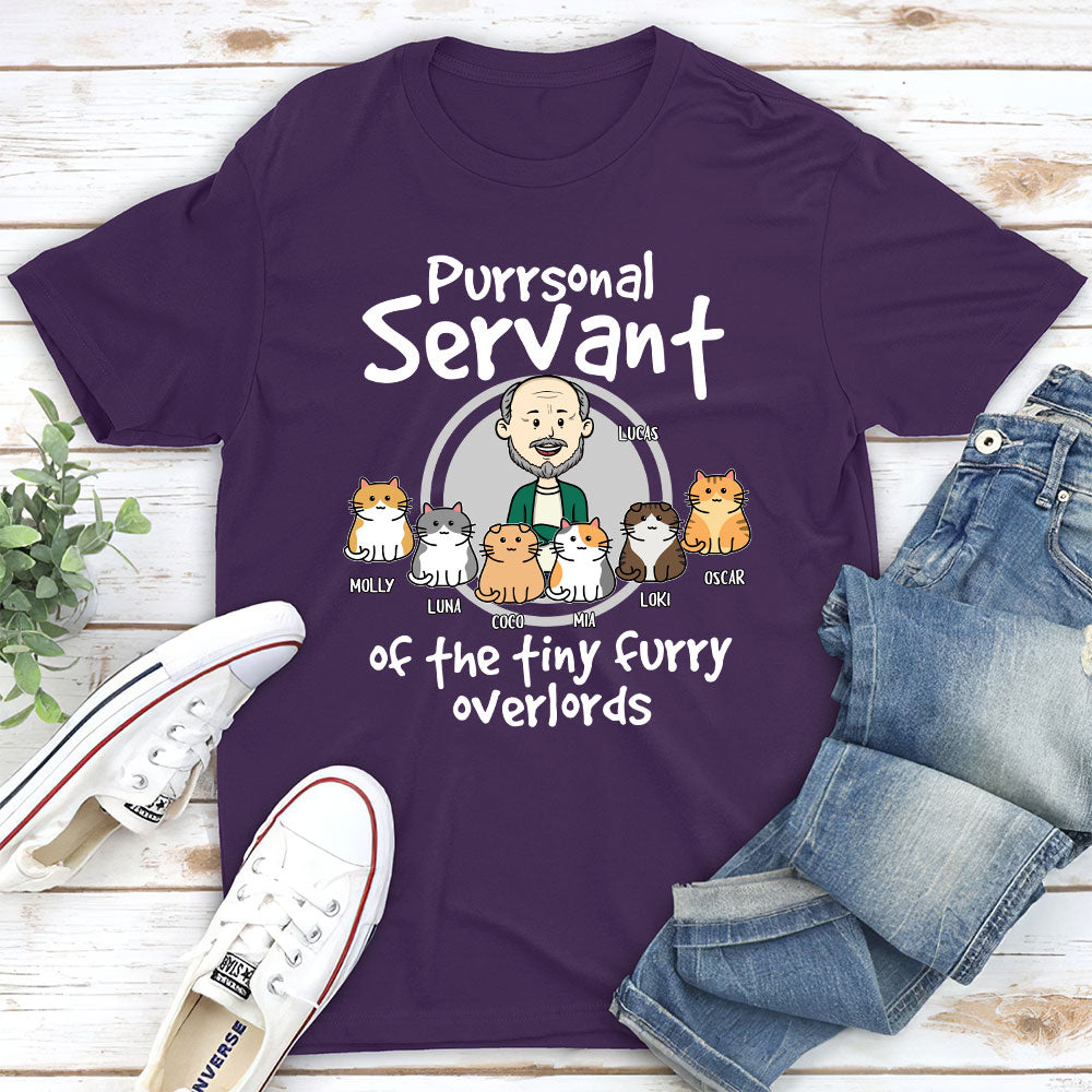 Cat Purrsonal Servant - Personalized Custom Unisex 5.3 oz T-shirt for Pet Lovers