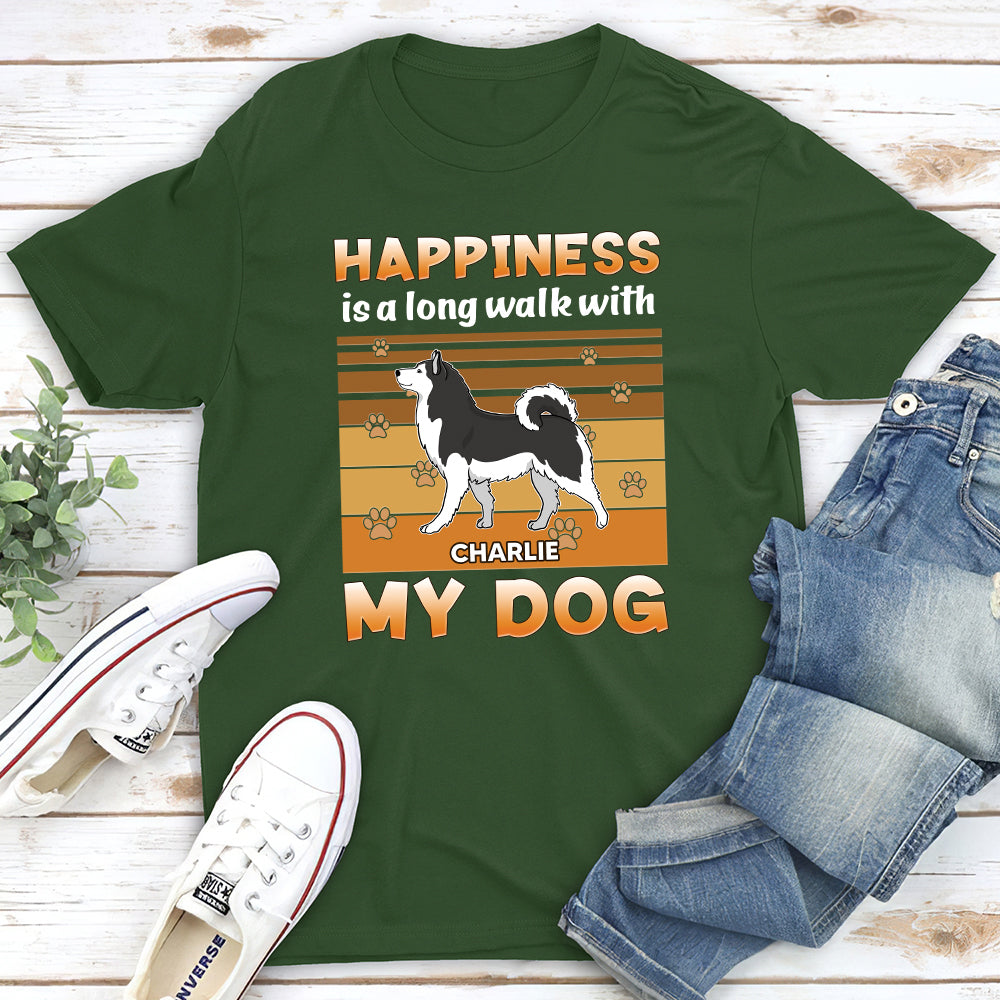 Long Walk With Dog - Personalized Custom Unisex 5.3 oz T-shirt for Pet Lovers