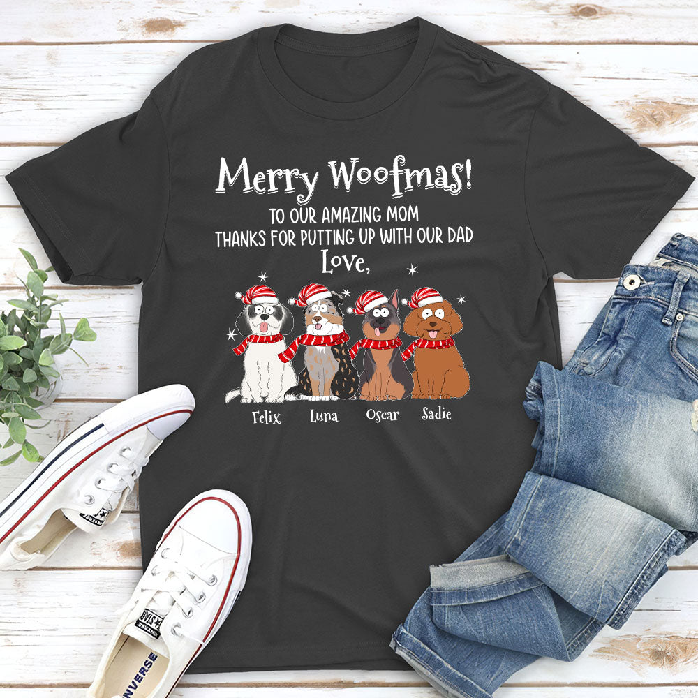 Extraordinary Christmas with Dog - Personalized Custom Unisex Cotton Blend T-shirt for Pet Lovers