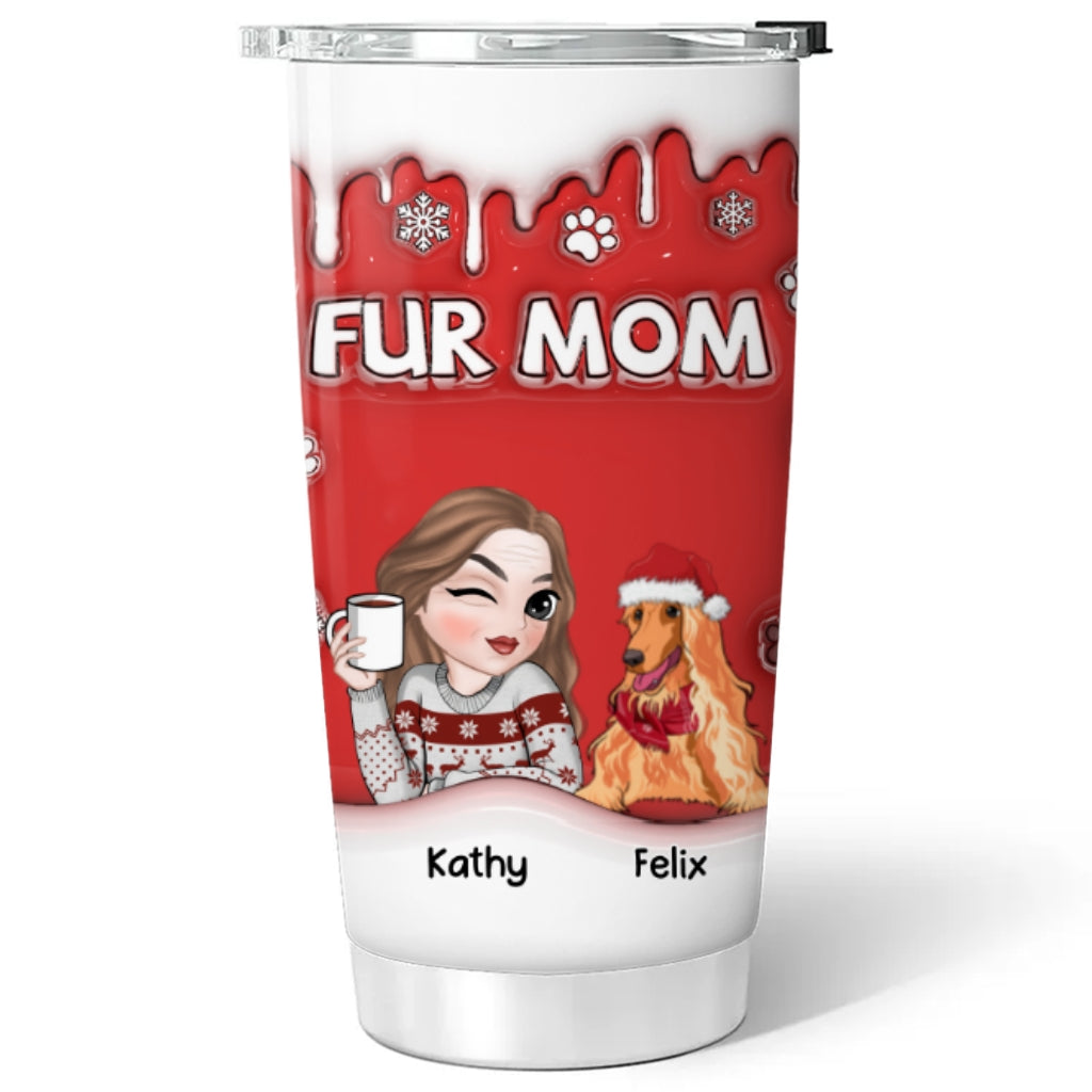 Unique Personalized Custom 3D Inflated Effect Christmas Tumbler for Pet Moms
