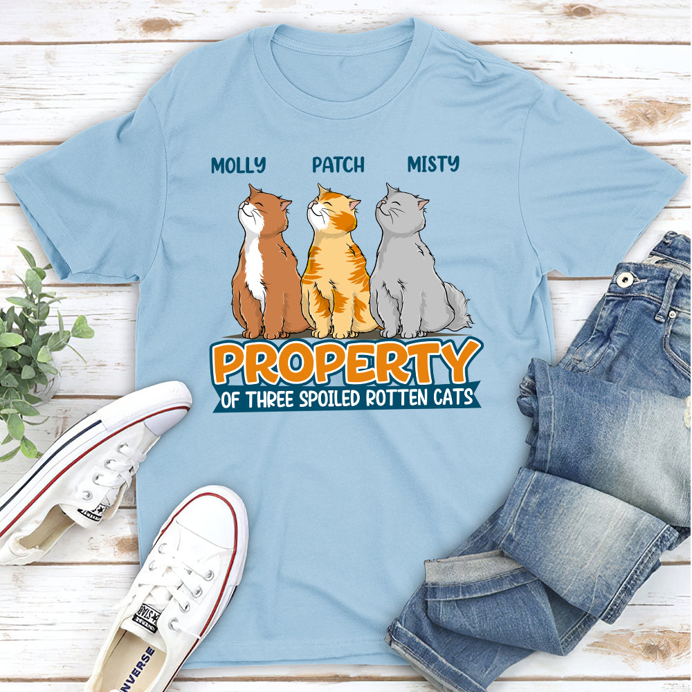 Spoiled Rotten Cats - Personalized Custom Unisex 5.3 oz T-shirt for Pet Lovers