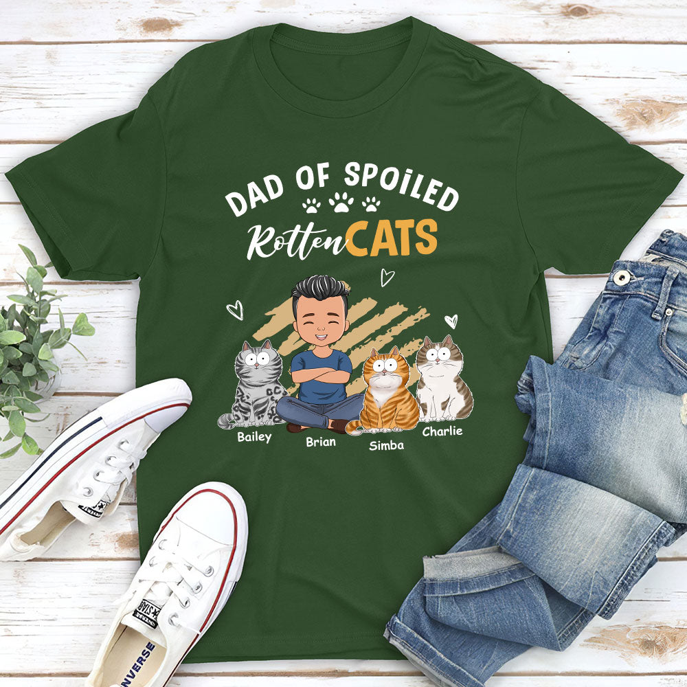 Spoiled Cats Funny Personalized Custom Unisex 5.3 oz Heavy Cotton T-shirt - Ideal Gift for Pet Lovers