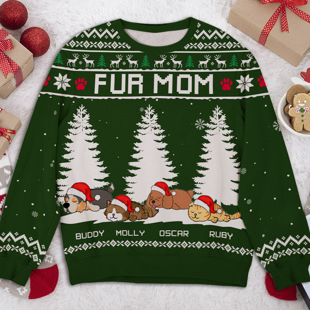 Customizable All-Over-Print Winter Pet Sleeping Sweatshirt - Ideal Gift for Pet Lovers
