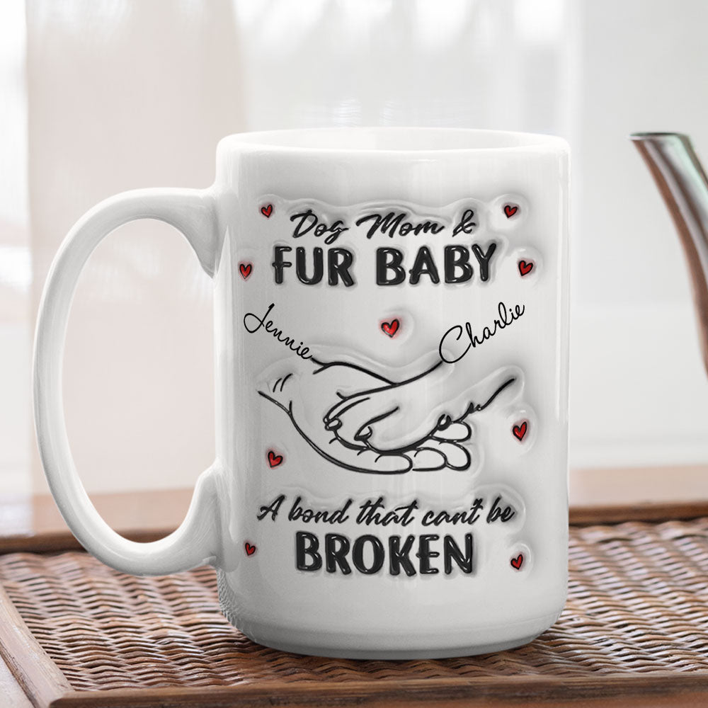 Personalized Custom Dog Mom Fur Baby Coffee Mug - 11oz & 15oz Sizes