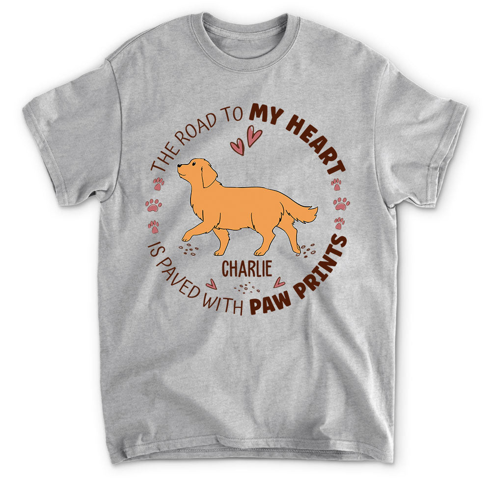 The Road To My Heart - Personalized Custom Unisex 5.3 oz T-shirt for Pet Lovers