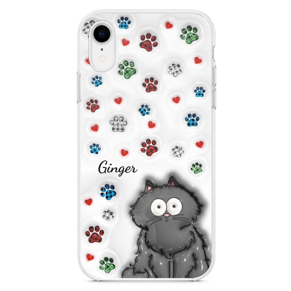 Charming Personalized Custom 3D Inflated Effect Phone Case for Lovely Cat Lovers