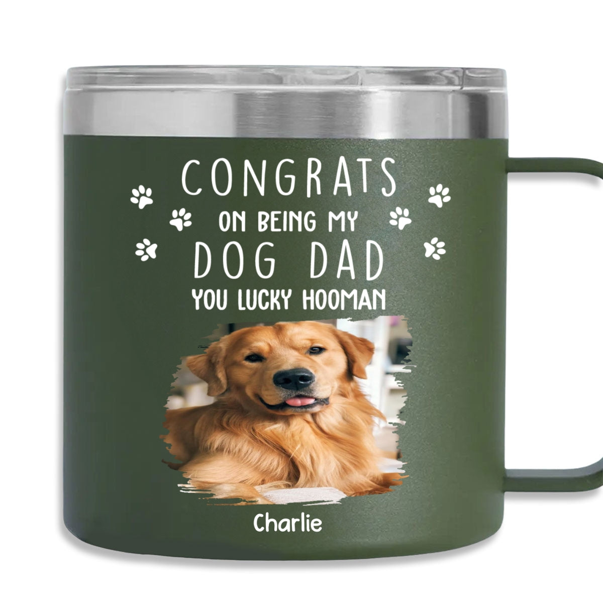 Personalized Custom 14oz Stainless Steel Tumbler With Handle - Ideal Thank You For Putting Up Photo Gift
