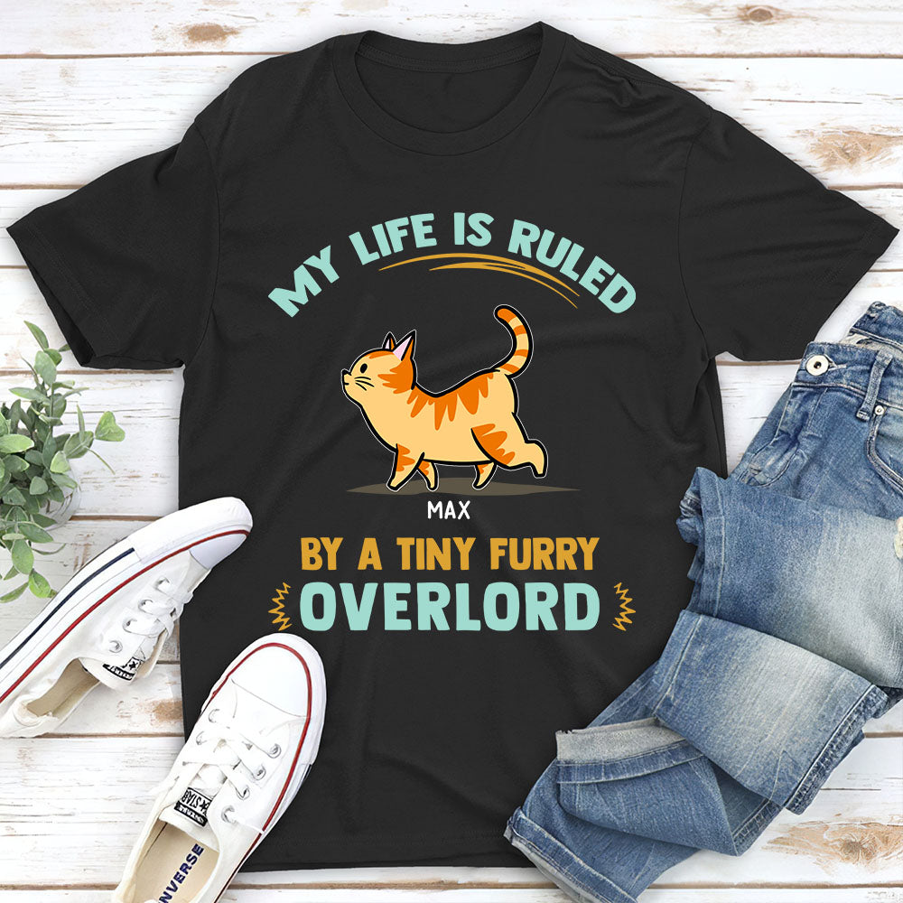 Furry Overlords Walking Cat - Personalized Custom Unisex 5.3 oz T-shirt for Pet Lovers