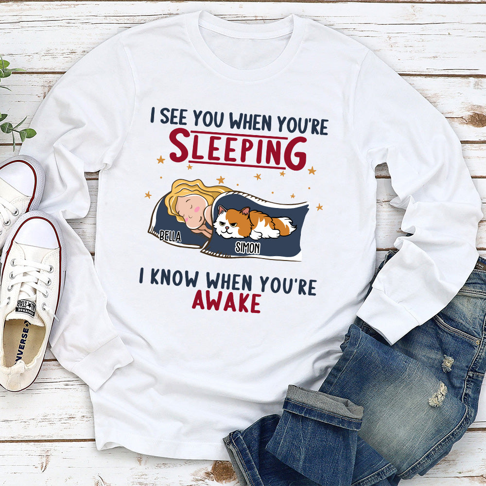 Cats See You - Stylish Personalized Custom Long Sleeve Unisex T-shirt