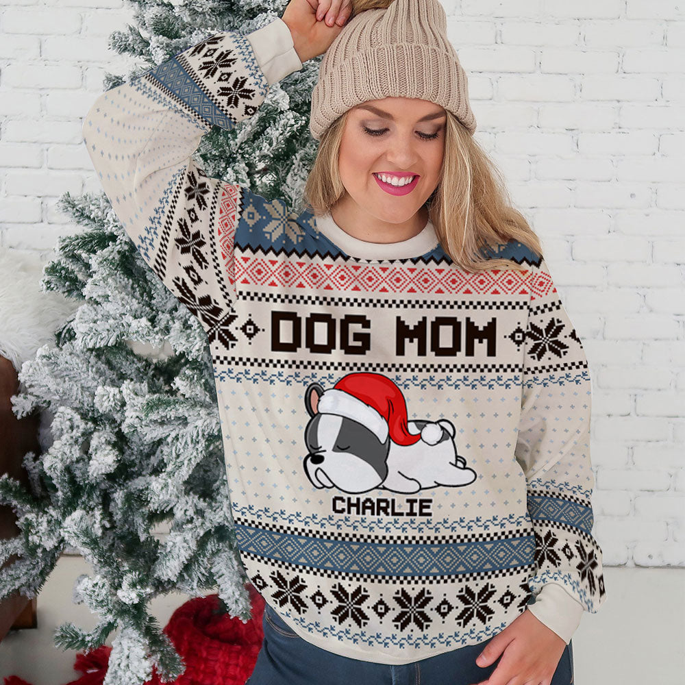 Personalized Custom All-Over-Print Little Christmas With Dog Unisex Sweatshirt