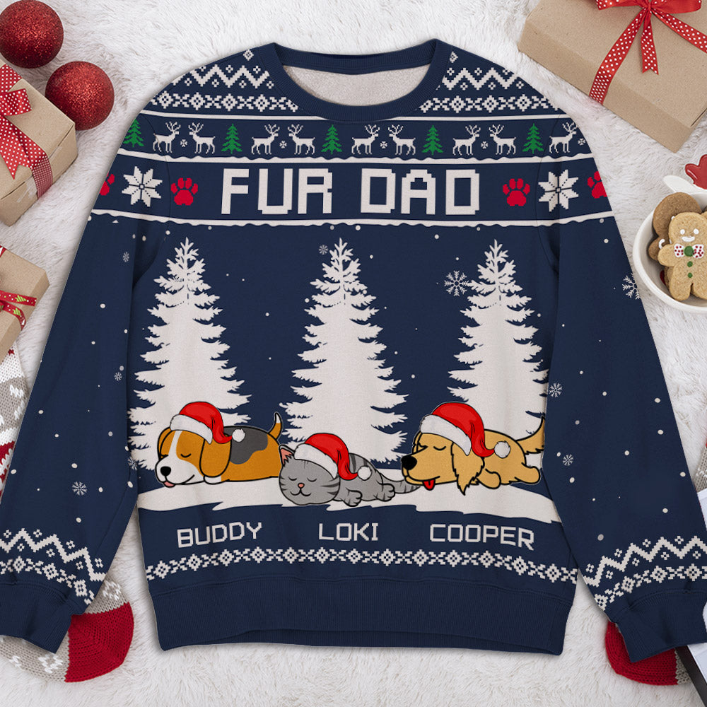 Customizable All-Over-Print Winter Pet Sleeping Sweatshirt - Ideal Gift for Pet Lovers