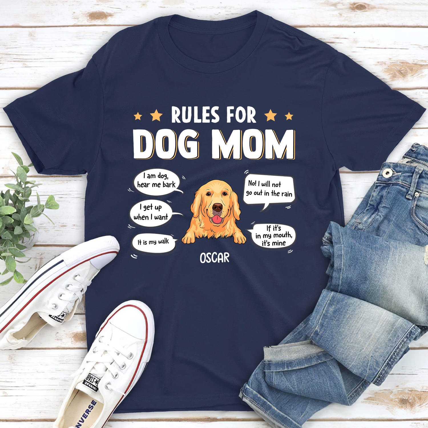 Unique Personalized Custom Unisex Rules For Dog Parent T-shirt