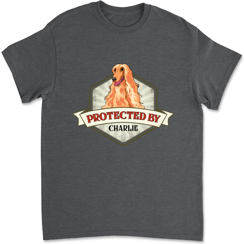 Protected By Dogs Ver 2 - Personalized Custom Unisex 5.3 oz T-Shirt for Pet Lovers