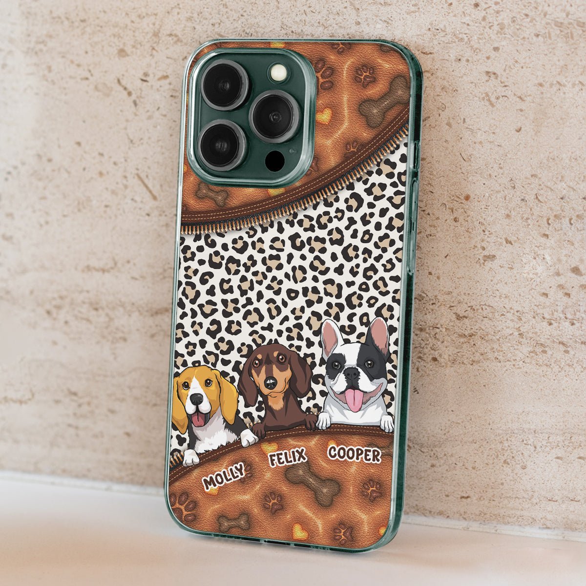 Our Dogs - Customizable 3D Inflated Effect Personalized Phone Case for Smartphones