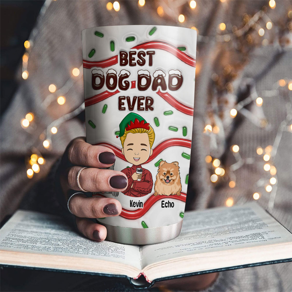 Top-Rated Personalized Custom 3D Inflated Effect Tumbler for Dog Dads and Moms