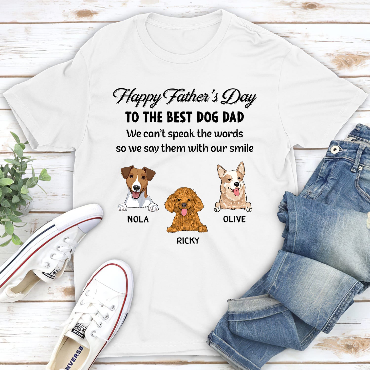 I Say Them With My Smile - Personalized Custom Unisex 5.3 oz T-shirt for Pet Lovers