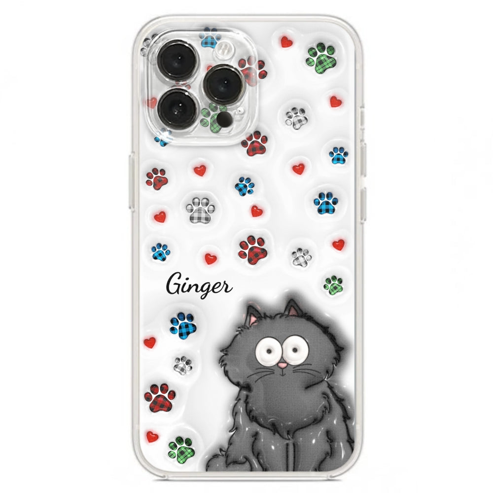 Charming Personalized Custom 3D Inflated Effect Phone Case for Lovely Cat Lovers